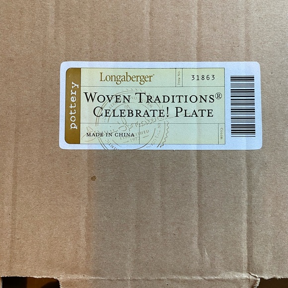Longaberger Woven Traditions Celebrate Plate New in box Retired Pottery - Picture 5 of 5